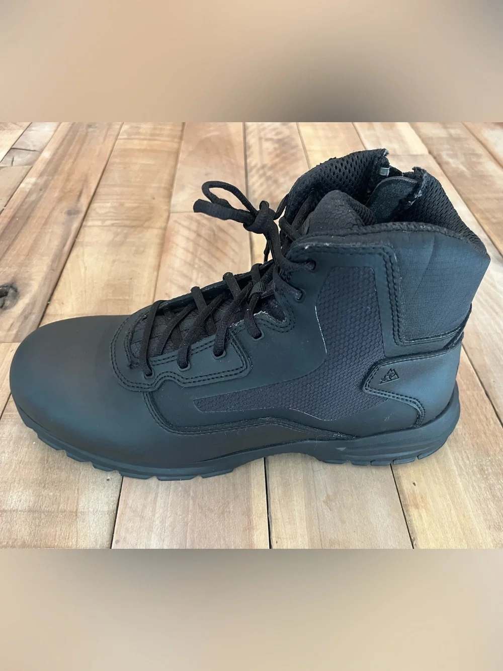 Rocky RKD0104 Cadet 6”  Black Leather Lace-Up Tactical Boots W Side Zip Size 13W